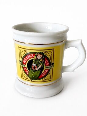 Vintage Heinz Pickles Mug Franklin Porcelain 1984 Corner Store Cup Retro Decor